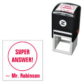 "SUPER ANTWOORD!" + Tutor naam Rubber stempel (In situ)