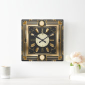Super Art Deco Vierkante Klok (Huis)