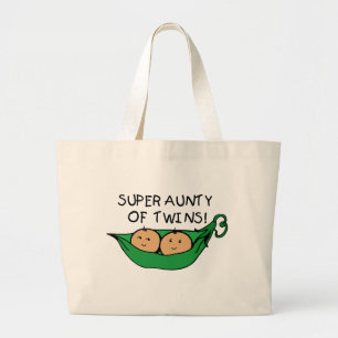 Super Aunty of Twins Pod Grote Tote Bag