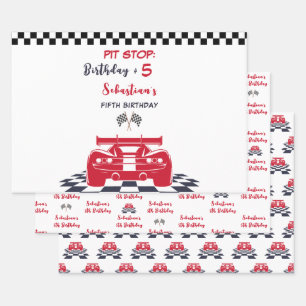 Super auto race kinderen verjaardag inpakpapier vel