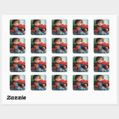 Super Baby 1 Vierkante Sticker (Vel)