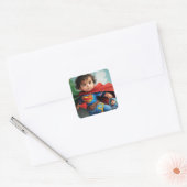 Super Baby 1 Vierkante Sticker (Envelop)