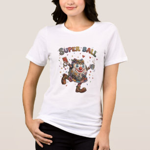 Super Bal Clown Grappige Voetbal Karakter Tri-Blend Shirt
