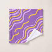 Super bande de violet jaune  printemps Abstrait (Gant de toilette)
