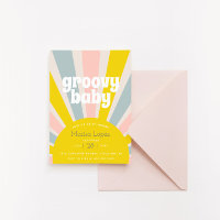 Super bébé Hippie Retro Baby shower Invitation