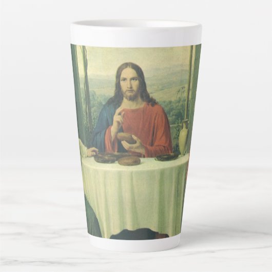  Super bij Emmaus met Jezus Christus Latte Mok (Voorkant)