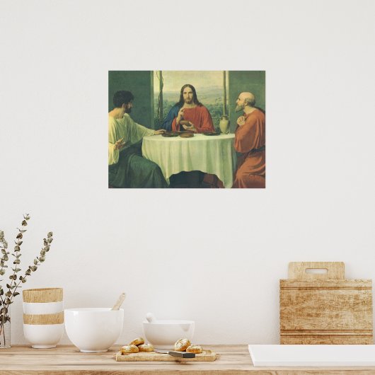  Super bij Emmaus met Jezus Christus Poster (Keuken)