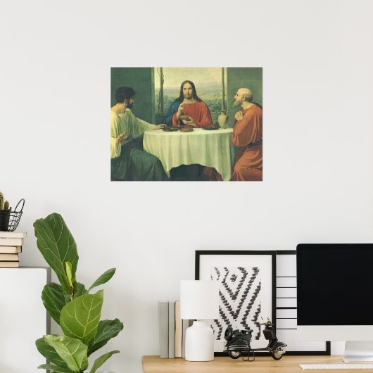  Super bij Emmaus met Jezus Christus Poster (Thuiskantoor)