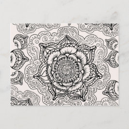 Super Black en White Mandala Pattern Briefkaart