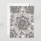 Super Black en White Mandala Pattern Briefkaart (Voorkant / Achterkant)