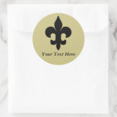 Super Black Fleur de lis Ronde Sticker (Tas)