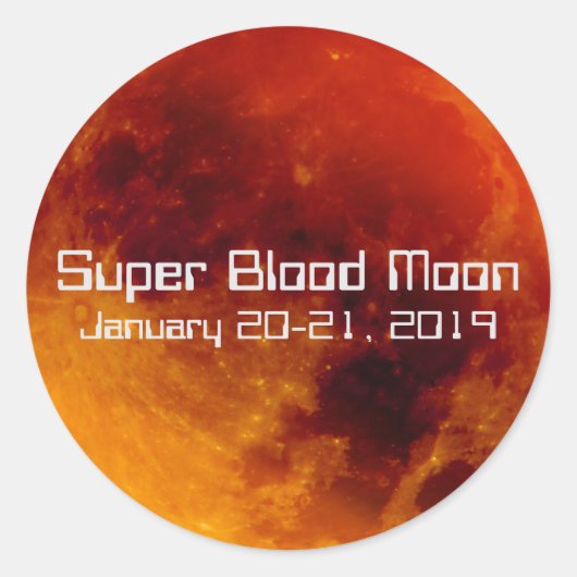 Super Blood Moon Eclipse 2019 Ronde Sticker (Voorkant)