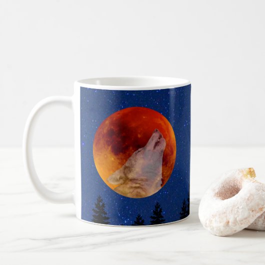 Super Blood Wolf Moon 2019 Koffiemok (Met donut)