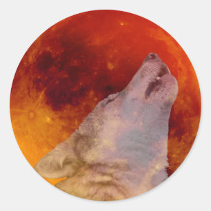 Super Blood Wolf Moon 2019 Ronde Sticker