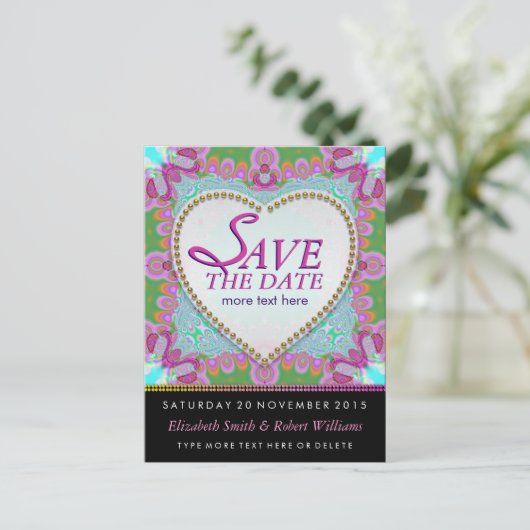 Super Bohemian Hippy Enregistrer la date Carte pos (Debout devant)