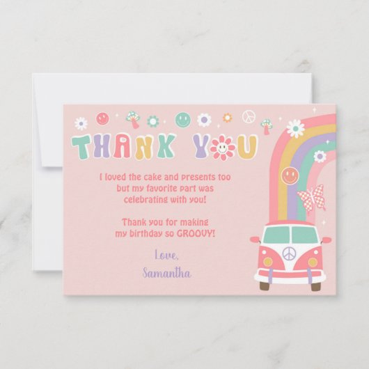 Super Boho Retro Hippie Merci Notes Cartes (Devant)