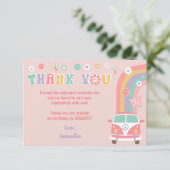 Super Boho Retro Hippie Merci Notes Cartes (Debout devant)