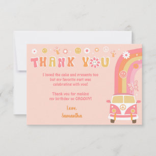 Super Boho Retro Hippie Merci Notes Cartes
