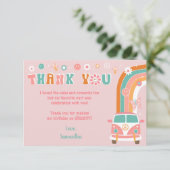 Super Boho Retro Hippie Merci Notes Cartes (Debout devant)
