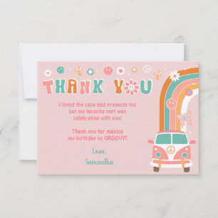 Super Boho Retro Hippie Merci Notes Cartes