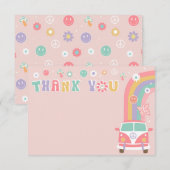 Super Boho Retro Hippie Merci Notes Cartes (Devant / Derrière)