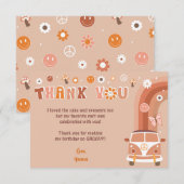 Super Boho Retro Hippie Merci Notes Cartes (Devant / Derrière)