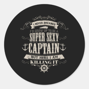 Super Bootkapitein Boating Yacht Eigenaar Ronde Sticker