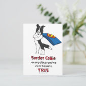 Super Border Collie Black Briefkaart (Staand voorkant)