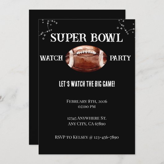 Super Bowl Invitation (Devant / Derrière)