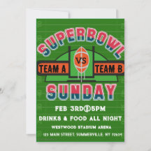 super bowl invitation dimanche