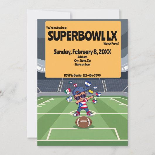 Super Bowl Kijkfeestje Kaart (Voorkant)