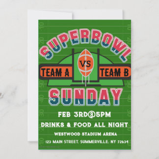 Super Bowl Zondag uitnodiging