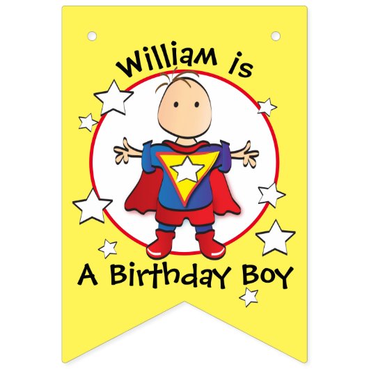 Super Boy Birthday Banner voor hem (Tweede vlag)
