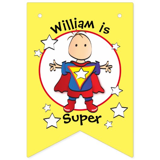 Super Boy Birthday Banner voor hem (Eerste vlag)