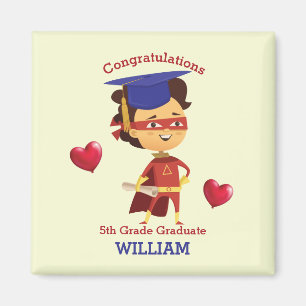 Super Boy Congrats 5th grade Magneet