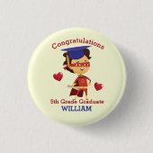 Super Boy Congrats 5th grade Ronde Button 3,2 Cm (Voorkant)