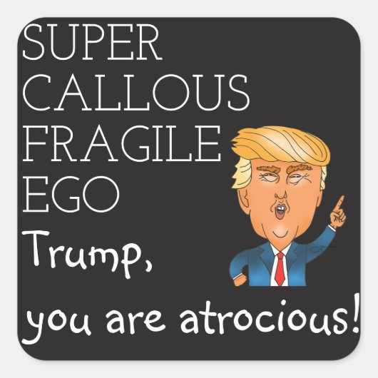Super, breekbaar ego Trump sticker (Voorkant)