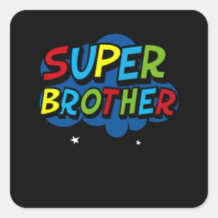 Super Brother grappig verjaardagscadeau voor gamer Vierkante Sticker