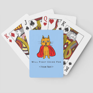 Super Cat Strijd Misdaad Voor<Your Text/Name> Pokerkaarten