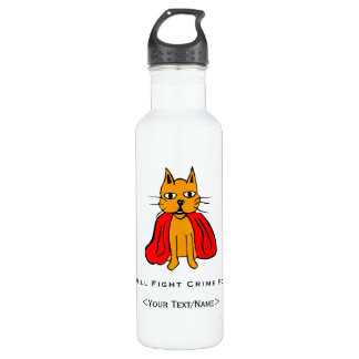 Super Cat Strijd Misdaad Voor<Your Text/Name> Waterfles