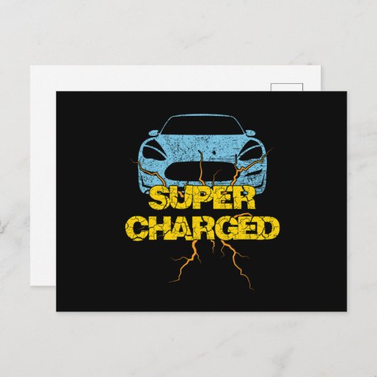 Super Charge Electric Car Automobile Vehicle Gift Briefkaart (Voorkant / Achterkant)