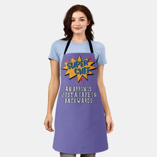 SUPER CHEF Cape Comic Style All-Over Print Schort (Gedragen)