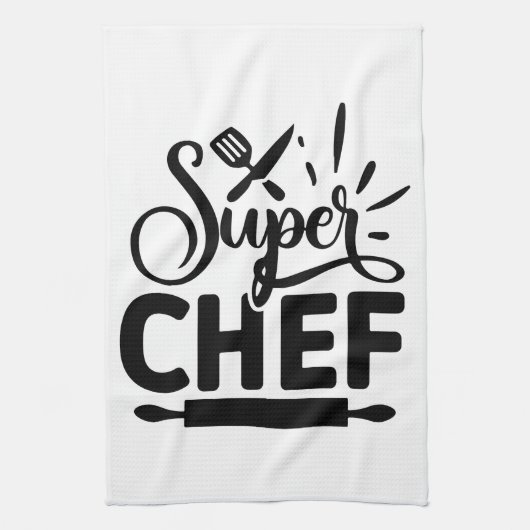 Super Chef Keuken Schort met Gereedschap Theedoek (Verticaal)