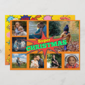 Super Christmas Comic Family Collage Carte de vaca (Devant / Derrière)