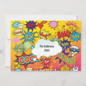 Super Christmas Comic Family Collage Carte de vaca (Dos)