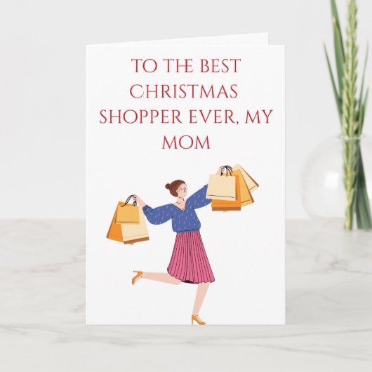 Super Christmas shopper mom Kaart (Voorkant)