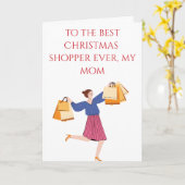 Super Christmas shopper mom Kaart (Gele Bloem)