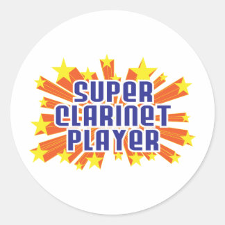 Super Clarinet Player Ronde Sticker
