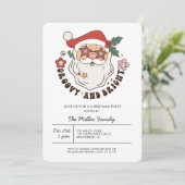 Super coloré Retro Fête de Noël Invitation (Debout devant)