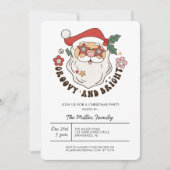 Super coloré Retro Fête de Noël Invitation (Devant)